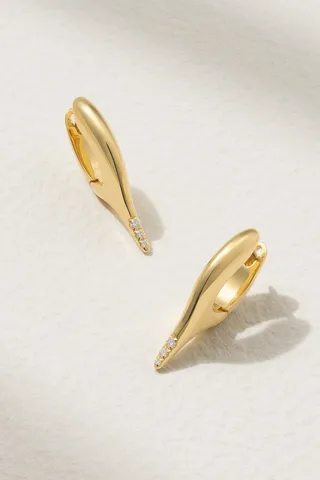 Melissa Kaye - Lola Small 18-karat Gold Diamond Earrings - One size