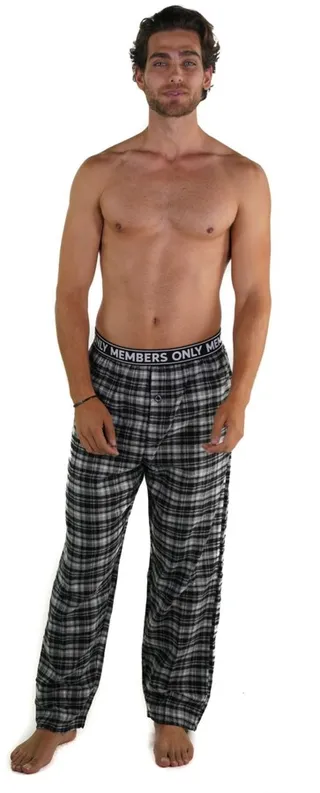 Members Only Flannel Pant with Logo Elastic