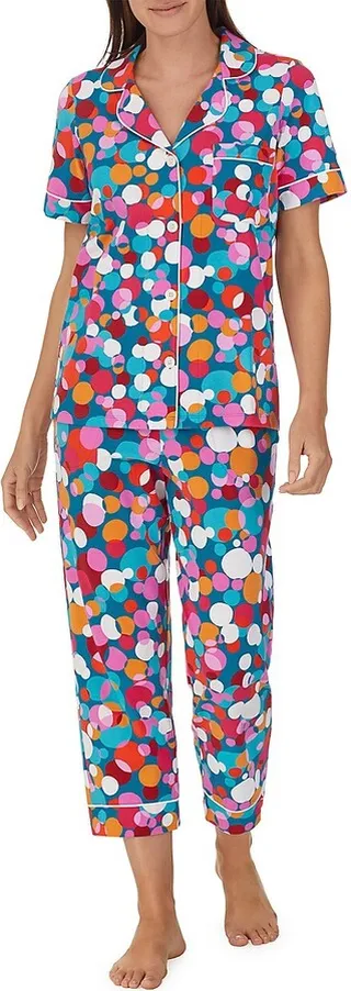 BedHead Pajamas x Trina Turk 2-Piece Classic Cropped Pajama Set