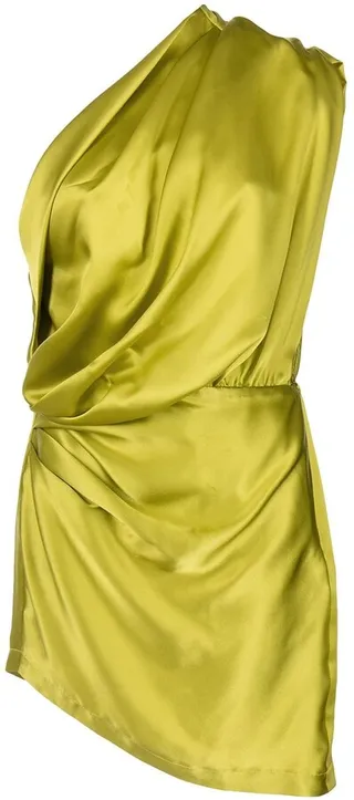 Satin Asymmetric Mini Dress