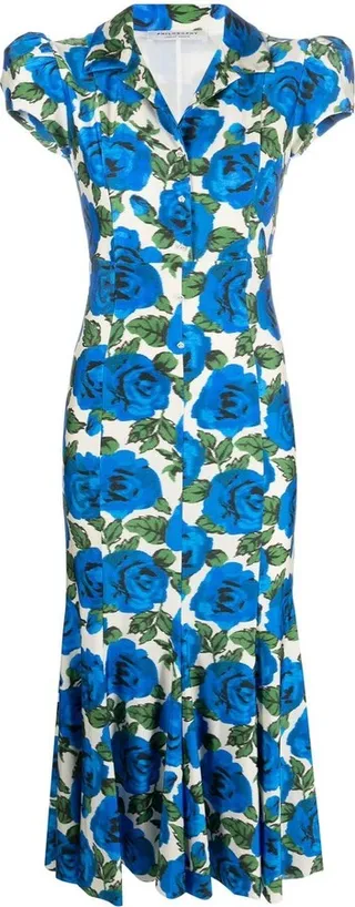 Floral Print Strapless Midi Dress