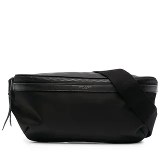 City leather-trimmed belt bag