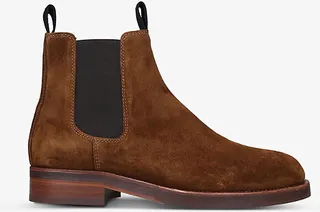 Mens Tan Longton Suede Chelsea Boots