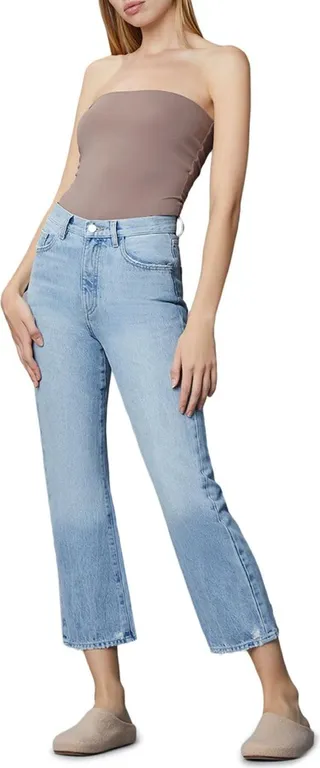 Emilie Womens Denim Distressed Straight Leg Jeans