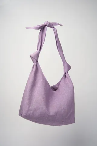 MLE Nodo Linen Tote in Lavender - Purple