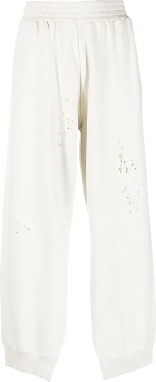 Distressed-Finish Track Pants