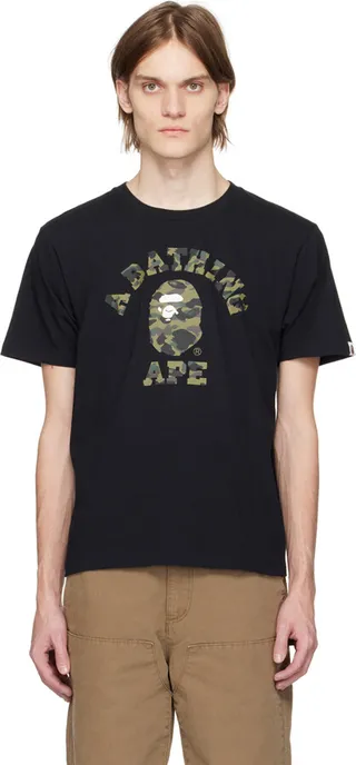 BAPE Black 1st Camo College T-Shirt