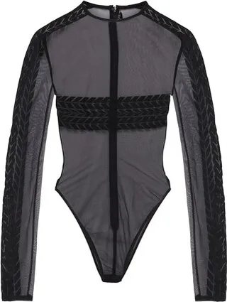 Tyre Track Macrame Net Bodysuit