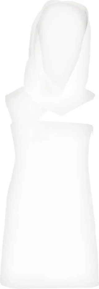 Hooded One-Shoulder Mini Dress