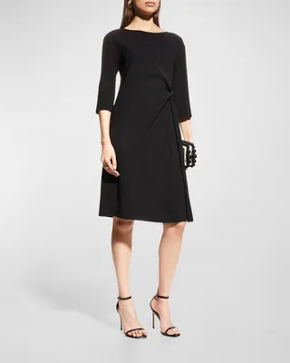 Techno Cady Gathered Shift Dress