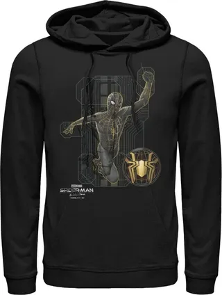 Men's Marvel Spider-Man: No Way Home Black Suit Tech Pull Over Hoodie - Black - Small