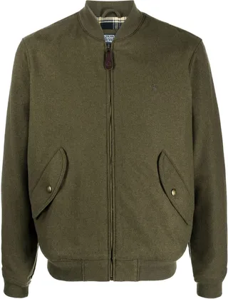 Logo-Embroidered Bomber Jacket