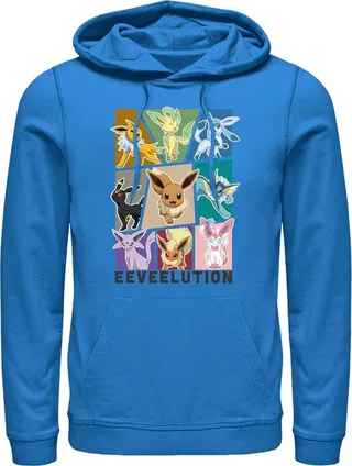 Men's Pokemon All About Eevee Eeveeloution Pull Over Hoodie - Royal Blue - 2X Large