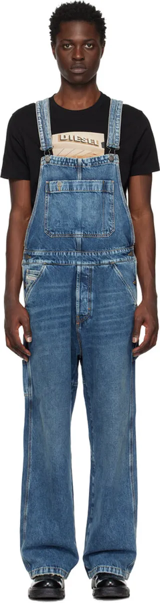 Diesel Blue D-Jump-Work Denim Overalls