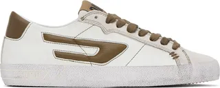 Diesel Off-White & Brown S-Leroji Low Sneakers