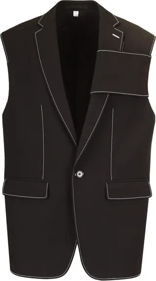 Wool Jacket With Contrasting Stitching