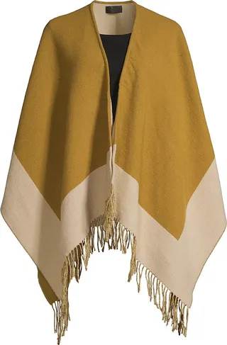 Highlands Wool Blend Reversible Poncho