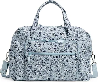Vera Bradley Women's Recycled Cotton Weekender Travel Bag Perennials Gray