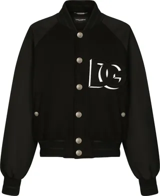 Logo-Patch Panelled Bomber Jacket