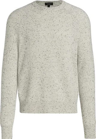 Harlow Donegal Cashmere-Blend Crewneck Sweater
