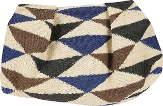 Triangle Patterned Woven Shopper Bag