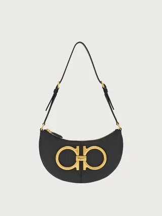 Ferragamo Women Maxi Gancio shoulder bag (S) Black