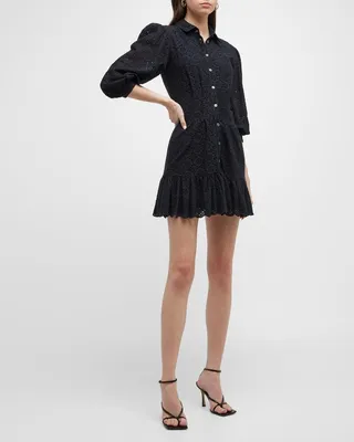 Kylan Eyelet Mini Shirtdress