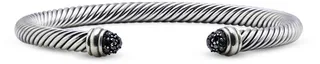 5 mm Cable Classic Bracelet (Black Diamonds with Darkened Sterling Silver)