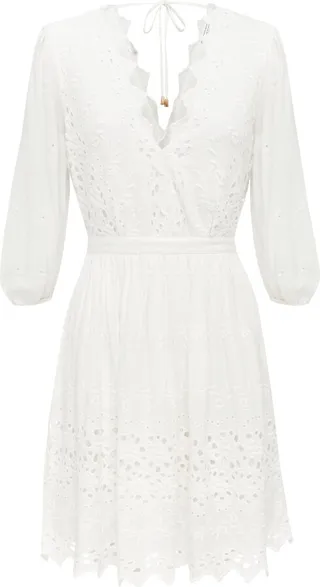 Belle & Bloom - Sweet Talk Eyelet Mini Dress - White