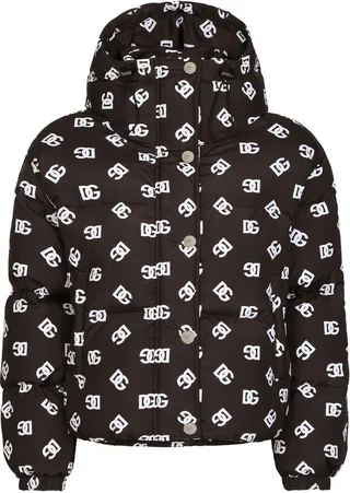 Logo-Print Hooded Puffer Jacket