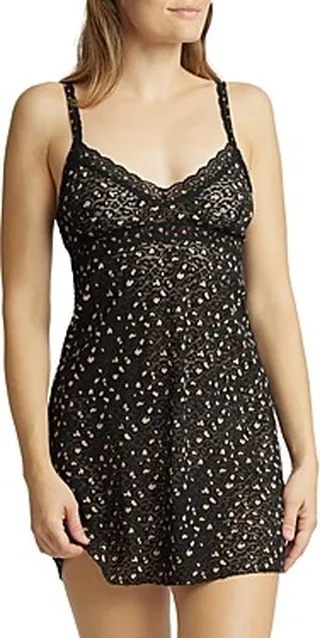 Hanky Panky Cross Dyed Leopard Print Chemise