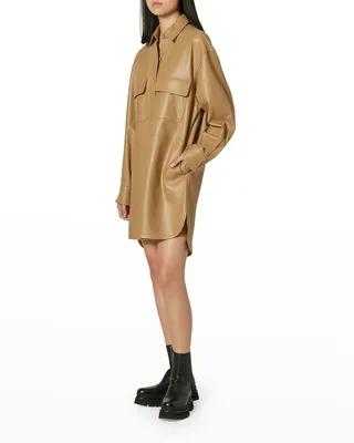 Ellene Leather Shirtdress