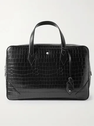 Meisterstück Croc-Effect Leather Duffle Bag