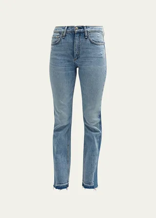 Peyton Sliced Mid-Rise Bootcut Jeans