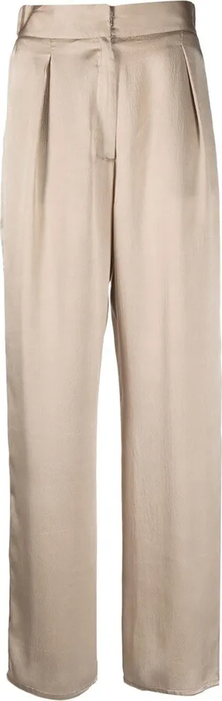 Cropped Silk Palazzo Pants
