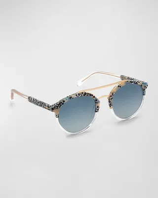 Dante Patterned Mixed-Media Aviator Sunglasses