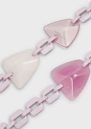 Oversized chain necklace with plexiglass stones