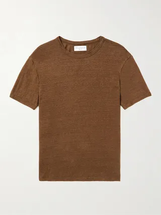 Slub Stretch-Linen T-Shirt