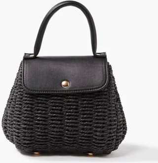 Straw Chain Crossbody Bag