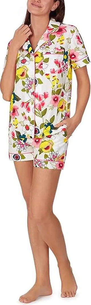Bedhead PJs Trina Turk x Bedhead Short Sleeve Shorty Set (Poppy Prep) Women's Pajama Sets
