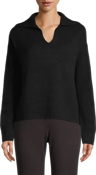 Cashmere Split V-Neck Sweater