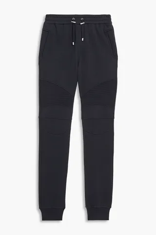 Printed French cotton-terry sweatpants