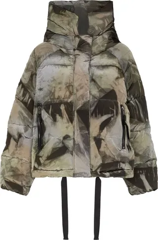 Tie-Dye Print Puffer Jacket