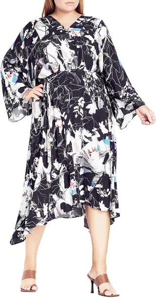 Prize Floral Long Sleeve Midi Dress