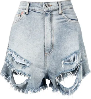 Distressed Denim Shorts