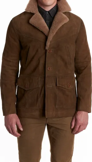 Bruce Genuine Shearling Trimmed Goat Suede Jacket