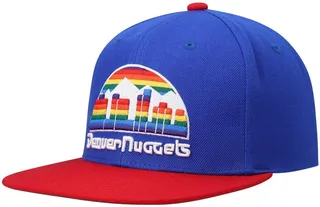 Men's Mitchell & Ness Royal and Red Denver Nuggets Hardwood Classics Team Two-Tone 2.0 Snapback Hat