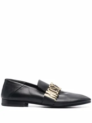 Logo-Plaque Leather Loafers