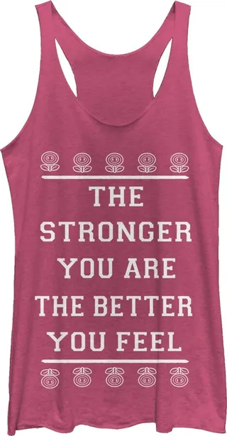 Women's Nintendo Fire Flower Stronger Racerback Tank Top - Pink Heather - X Large