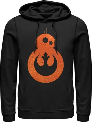 Men's Star Wars The Force Awakens BB-8 Rebel Pull Over Hoodie - Black - X Large